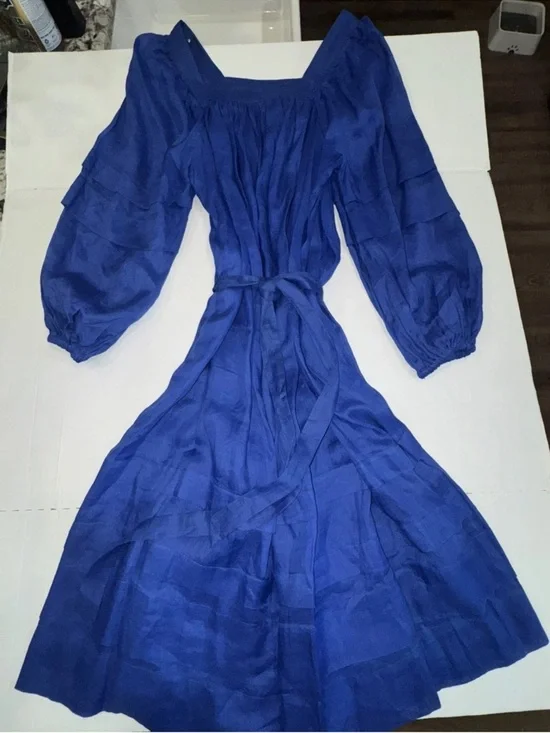 Banana Republic Cobalt Blue Square-Neck Maxi Dress with Tie Waist - Picture 9 of 11